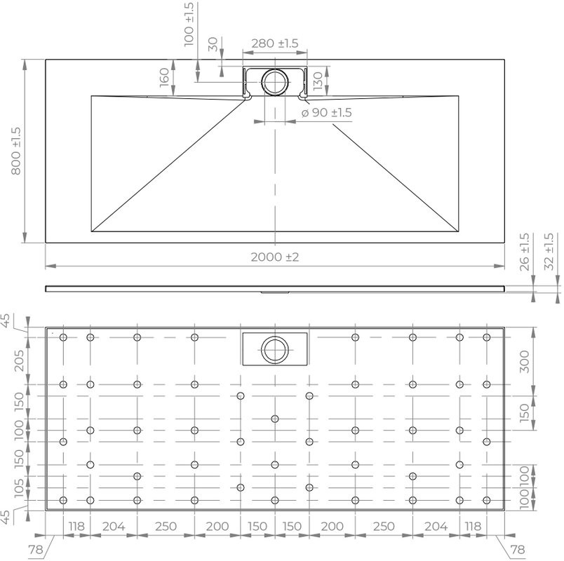Поддон для душа RGW TKS W 200x80 белый