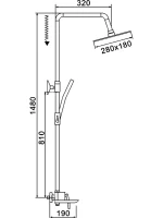 Душевая стойка Rose R2736F белый, хром