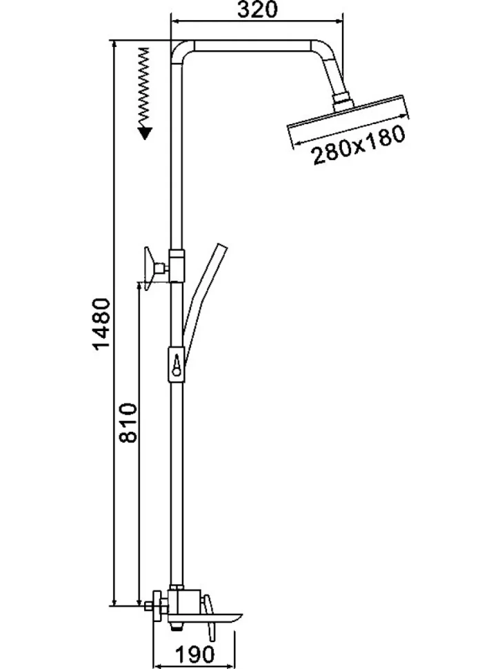 Душевая стойка Rose R2736F белый, хром