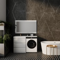 Тумба под раковину Style Line Даллас 130 Люкс Plus напольная, белая, 3 ящика