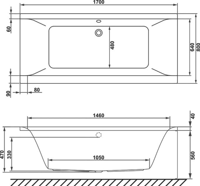 Акриловая ванна WHITECROSS Savia Duo Nano 170x80 см, встраиваемая, с гидромассажем, белый глянец, с каркасом, со сливом-переливом, фурнитура золото