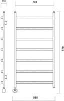 Полотенцесушитель электрический Domoterm Калипсо П7 50x70, античная бронза, L
