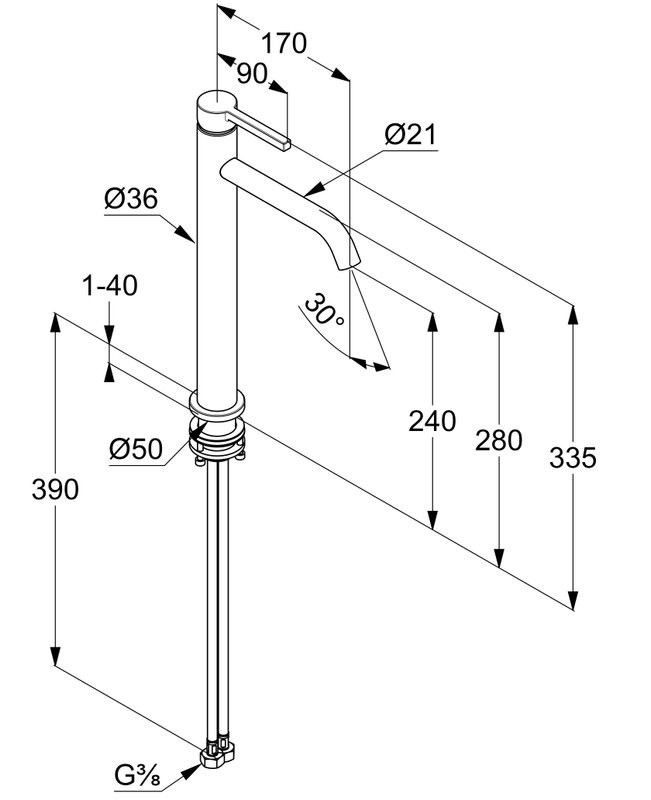 Смеситель для раковины Kludi Nova Fonte Pura 20298N115 коричневый брашированный
