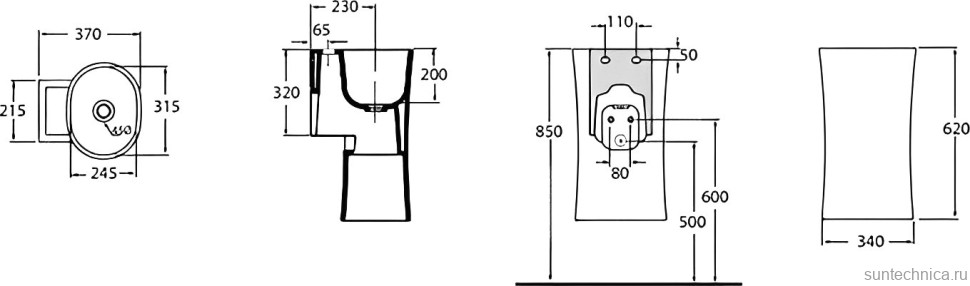 Раковина подвесная Azzurra Nativo LALS035370N0BI/(NAT200/0bi)*0 34 белая, овальная, фаянс