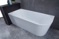 Акриловая ванна Vincea VBT-402-1700L 170x80 см, левая, пристенная, белая, асимметричная, на ножках, со сливом-переливом