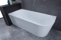 Акриловая ванна Vincea VBT-402-1700L 170x80 см, левая, пристенная, белая, асимметричная, на ножках, со сливом-переливом