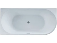 Акриловая ванна Vincea VBT-402-1700L 170x80 см, левая, пристенная, белая, асимметричная, на ножках, со сливом-переливом