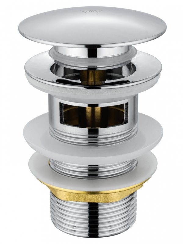 Донный клапан для раковины Wonzon & Woghand WW-88SS01-CR с переливом, хром