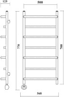 Полотенцесушитель электрический Domoterm Орфей П7 50x70, хром, L