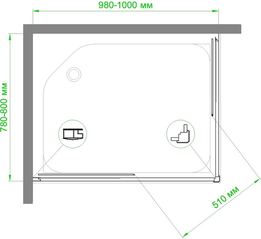 Душевой уголок Royal Bath HPD RB8100 HPD-C-CH 100x80