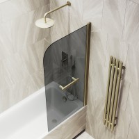 Шторка на ванну Maybahglass MGV-791-2 80x140, профиль бронза, стекло графит