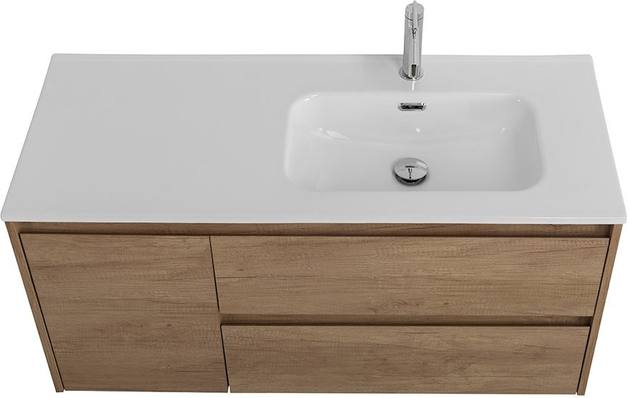 Тумба с раковиной BelBagno Kraft 100 R, 2 ящика, дверца, rovere nebrasca nature