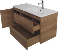 Тумба с раковиной BelBagno Kraft 100 R, 2 ящика, дверца, rovere nebrasca nature