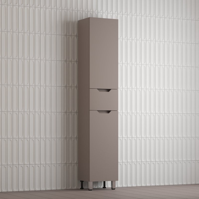 Шкаф-пенал для ванной Style Line Остин 36 напольный, тауп темный эмаль plus