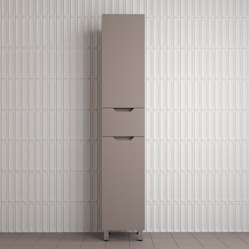 Шкаф-пенал для ванной Style Line Остин 36 напольный, тауп темный эмаль plus