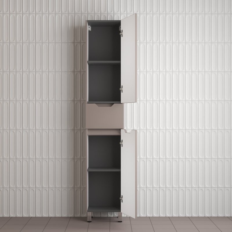 Шкаф-пенал для ванной Style Line Остин 36 напольный, тауп темный эмаль plus