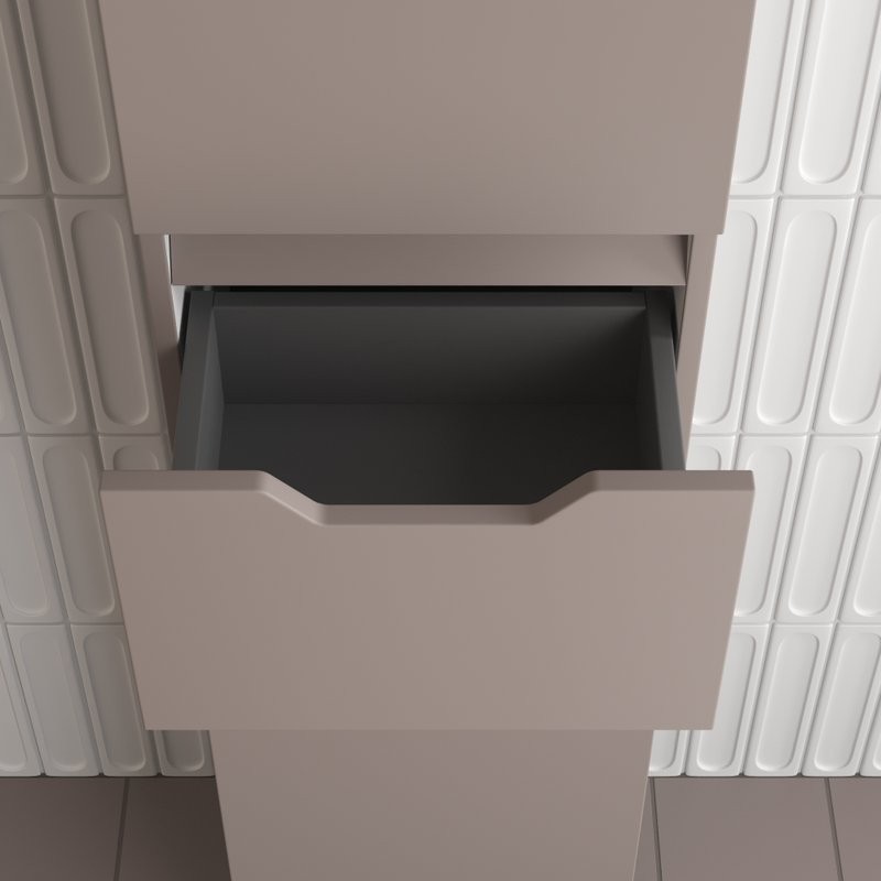 Шкаф-пенал для ванной Style Line Остин 36 напольный, тауп темный эмаль plus