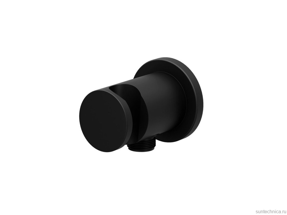 Шланговое подключение Ravak Chrome 706.21BLM с держателем для душа, матовый черный