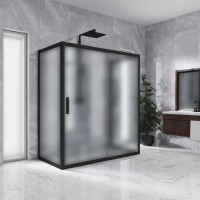 Душевой уголок Kubele DE019 R2U-MAT-BLMT 120х90 см, профиль матовый черный