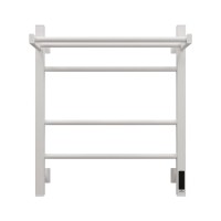 Полотенцесушитель электрический Grota Alto 530х600 RAL9016 EL 60x55 см, подключение справа, слева, скрытое подключение справа, матовый белый, лесенка, из стали, с полкой