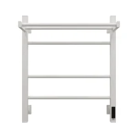 Полотенцесушитель электрический Grota Alto 530х600 RAL9016 EL 60x55 см, подключение справа, слева, скрытое подключение справа, матовый белый, лесенка, из стали, с полкой