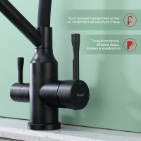Смеситель для кухни с подключением фильтра Raglo R81.62.06, черный