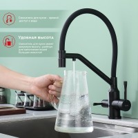 Смеситель для кухни с подключением фильтра Raglo R81.62.06, черный