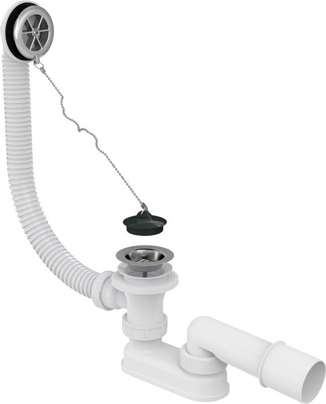 Слив-перелив для ванны AlcaPlast A501 52 мм, хром, с сифоном