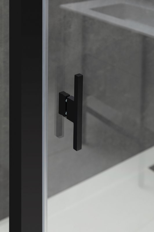 Душевой уголок Allen Brau Priority 100x90, профиль черный браш, стекло прозрачное