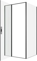Душевой уголок Allen Brau Priority 100x90, профиль черный браш, стекло прозрачное