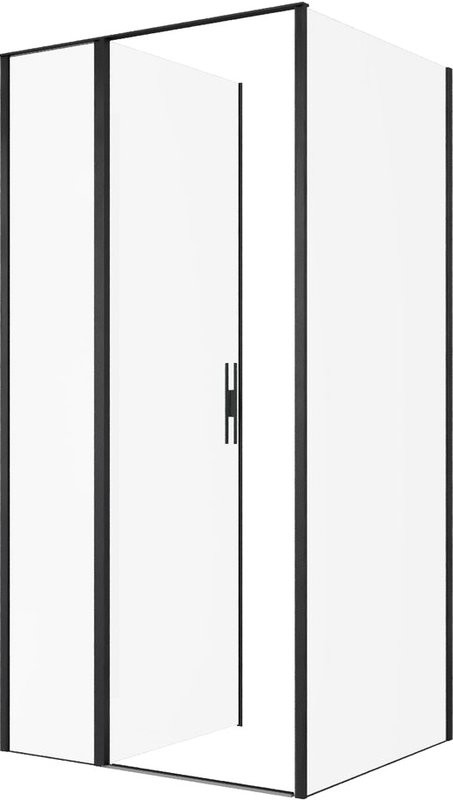 Душевой уголок Allen Brau Priority 100x90, профиль черный браш, стекло прозрачное