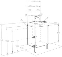 Тумба с раковиной AQUATON Кантри 55, белый/дуб верона