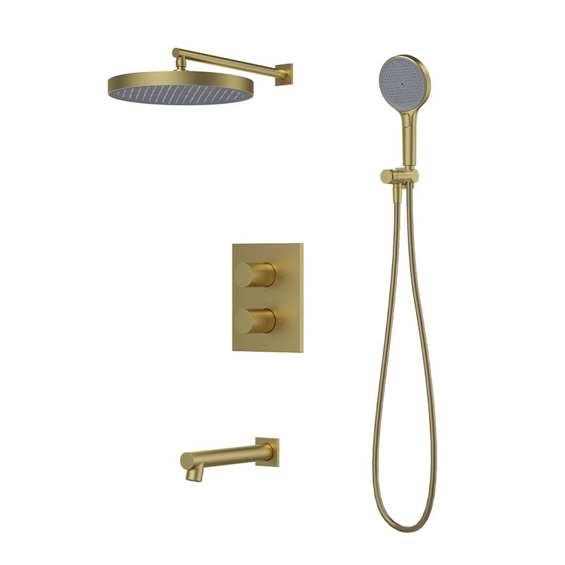 Комплект для ванной IDDIS Duna Душевой комплект IDDIS Duna DUNMGSTi68 С ВНУТРЕННЕЙ ЧАСТЬЮ + Смеситель для раковины DUNMG00i01, матовое золото