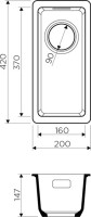 Дополнительная мойка Omoikiri Kata 20-U-BL черная