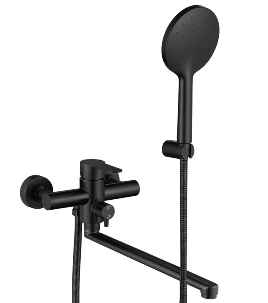 Смеситель с длинным изливом для ванны Fmark FS8224H черный