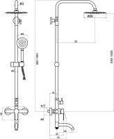 Душевая стойка Fmark FS8245H черная