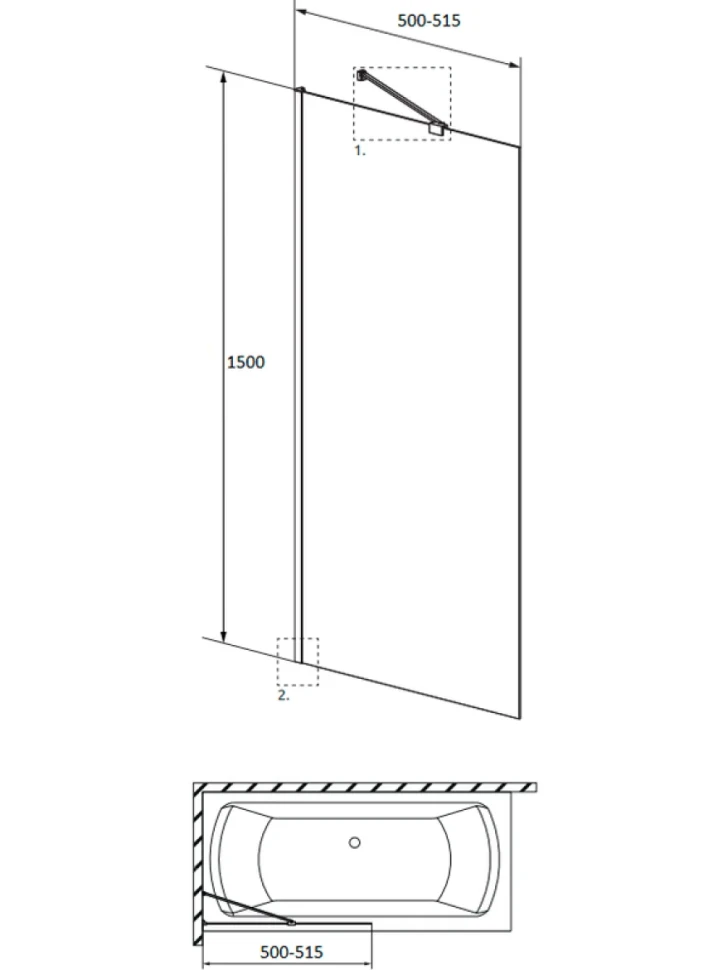 Шторка на ванну Radaway Idea PNJ II 50