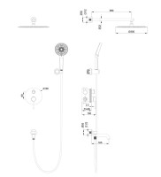 Душевой комплект Wonzon & Woghand Stick WW-88939017-BN С ВНУТРЕННЕЙ ЧАСТЬЮ, брашированный никель