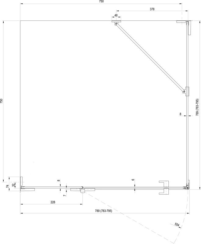 Душевой уголок Ravak Brilliant BSDPS+B SET L 80х80 Transparent, профиль хром