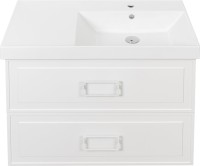 Тумба с раковиной La Fenice Cubo Twin 90 R bianco, ручки белые, раковина Cubo 90 R