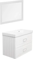 Тумба с раковиной La Fenice Cubo Twin 90 R bianco, ручки белые, раковина Cubo 90 R