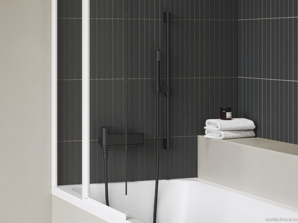 Смеситель для ванны с душем Ravak Chrome II CR II 022.00BL матовый черный