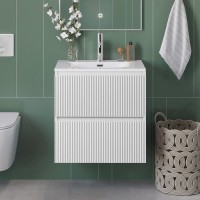 Тумба с раковиной BelBagno Uno-mini 60 подвесная, 2 ящика, bianco opaco