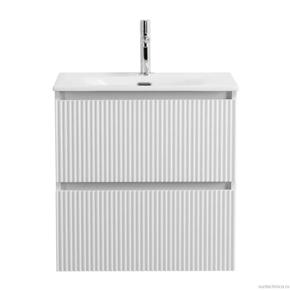Тумба с раковиной BelBagno Uno-mini 60 подвесная, 2 ящика, bianco opaco