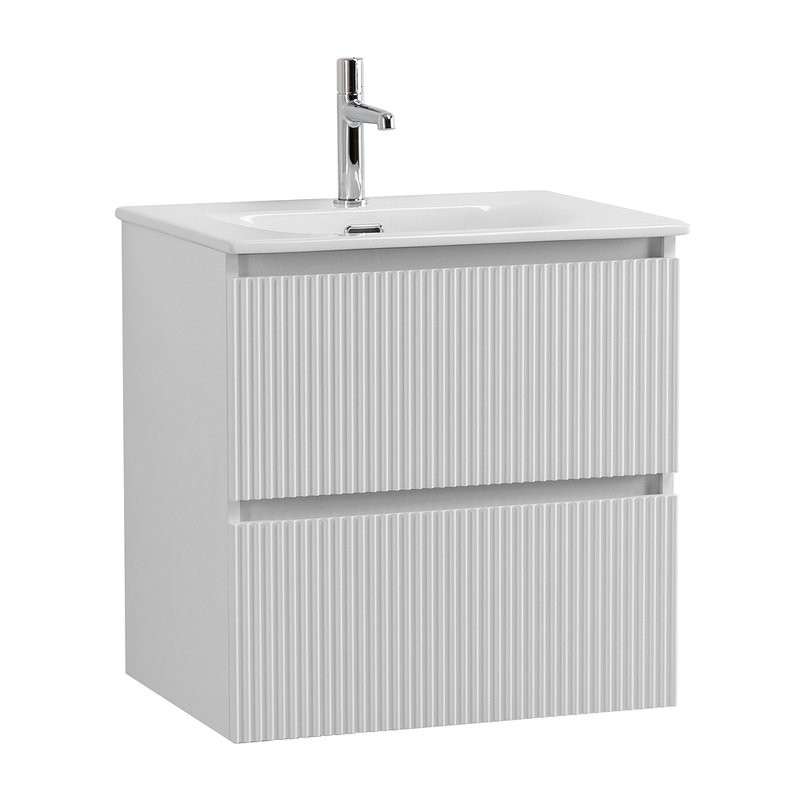 Тумба с раковиной BelBagno Uno-mini 60 подвесная, 2 ящика, bianco opaco