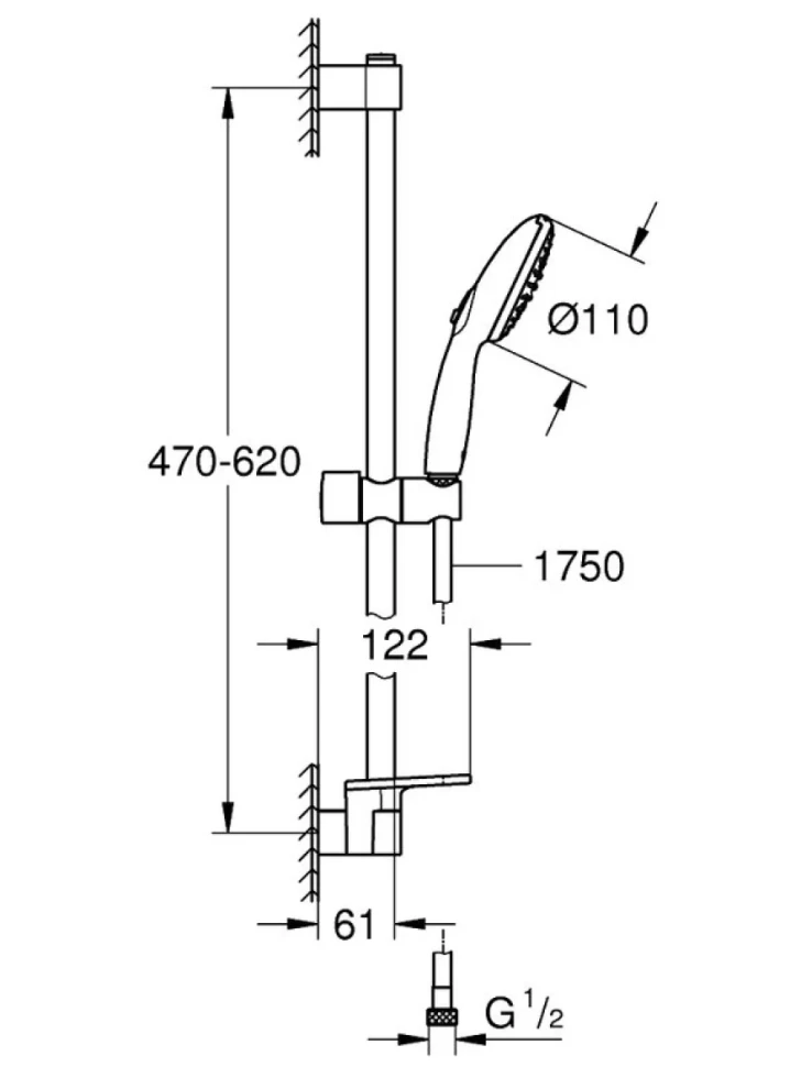 Комплект для ванной Grohe Eurosmart Cosmo 1000179 хром