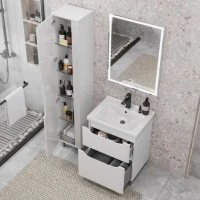Тумба с раковиной SanStar Lanciano 60 напольная, белая, раковина Миранда 60