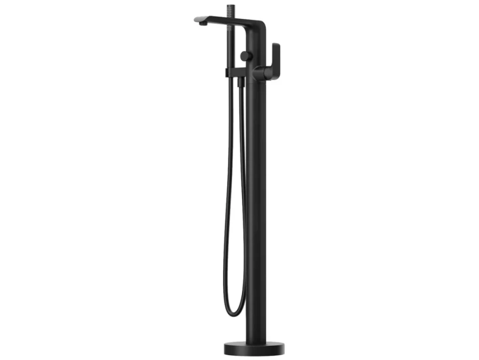 Напольный смеситель для ванны с душем Ravak Flat FL 080.20BL.RB07A черный