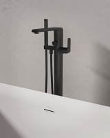 Напольный смеситель для ванны с душем Ravak Flat FL 080.20BL.RB07A черный Напольный смеситель для ванны с душем Ravak Flat FL 080.20BL.RB07A черный