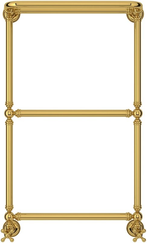 Полотенцесушитель водяной Сунержа Ренессанс 86x50, 4 секции, с полкой, золото